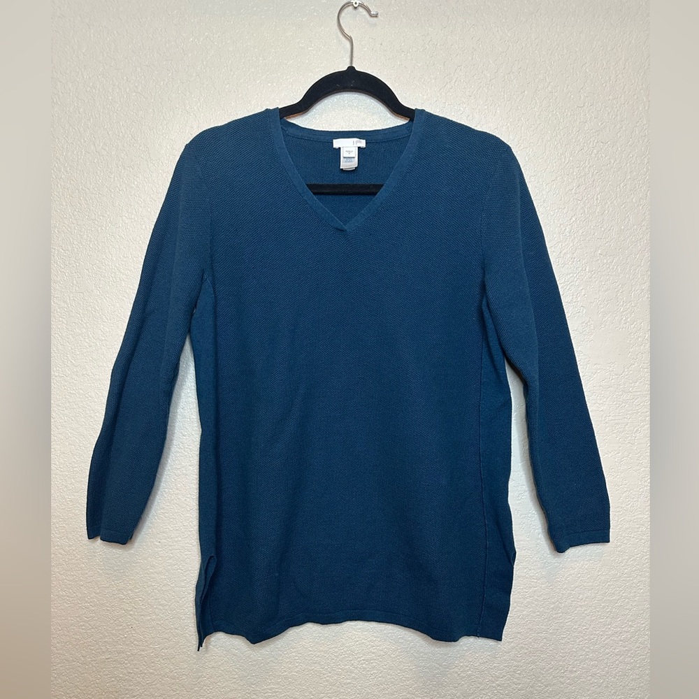JJill Women's Blue V-Neck Sweater LS006